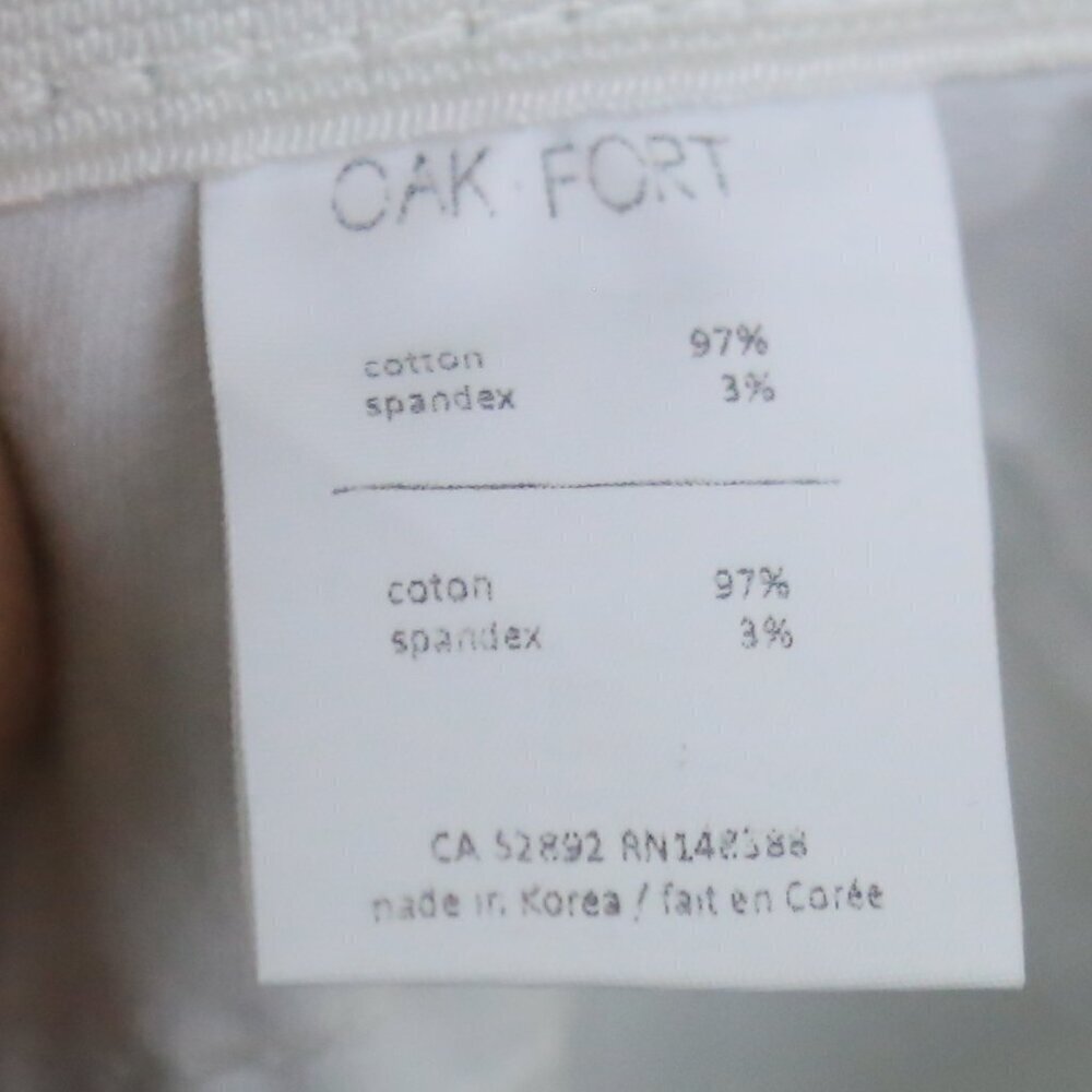 Oak + Fort Frayed Raw Hem Bottoms White Mid Rise Skinny Jeans Size Small - Picture 6 of 7